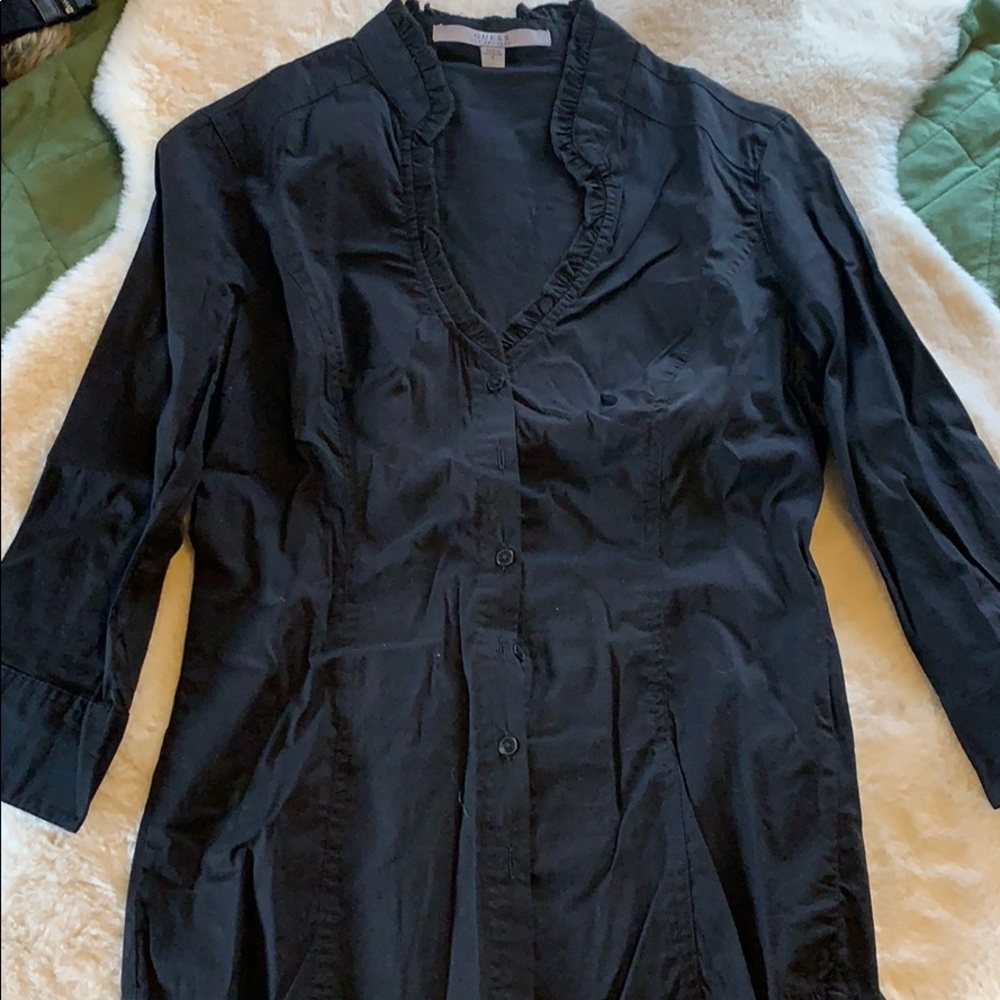 Guess 3/4 length sleeve button up blouse